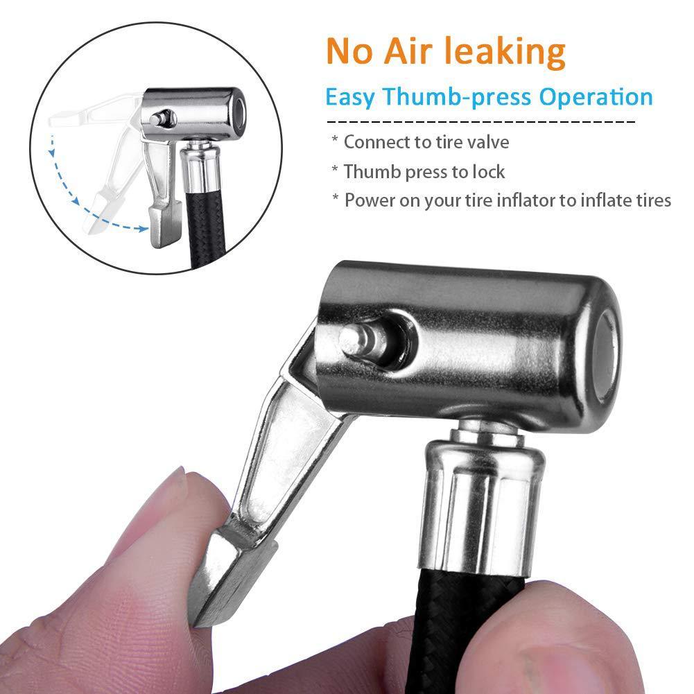 Car Air Pump Extension Tube Fast Air Pipe Extension Air Pipe Can Be Deflated Function Copper Press Handle Type No Air Leakage