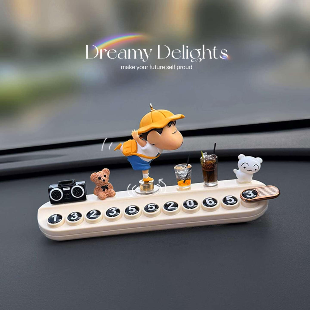 Rotating Xiaoxin Moving License Plate Car Temporary Parking Number Plate Car Moving Phone Car Creative Decoration Cute
