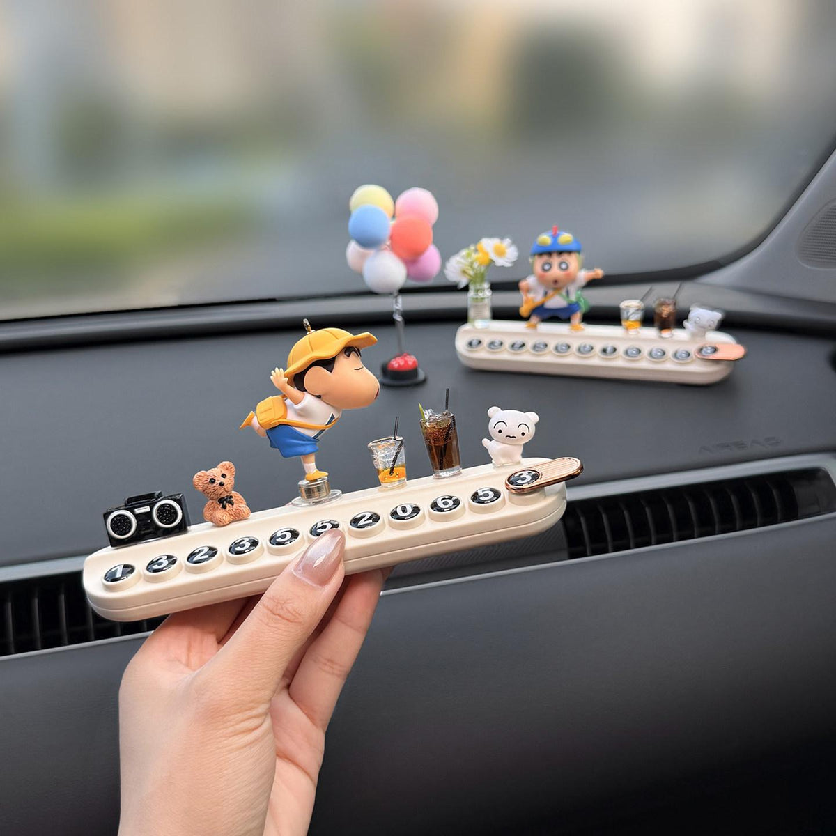 Rotating Xiaoxin Moving License Plate Car Temporary Parking Number Plate Car Moving Phone Car Creative Decoration Cute