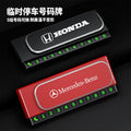 Car Logo Parking Number Plate Car Durable Temporary Plate Car High-End Hidden Moving License Plate Instrument Panel Decoration