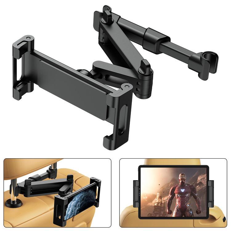 Cross-Border Car Mobile Phone Bracket Rear Bracket Car Rear Pillow Bracket Snap-on Tablet Bracket Telescopic Bracket