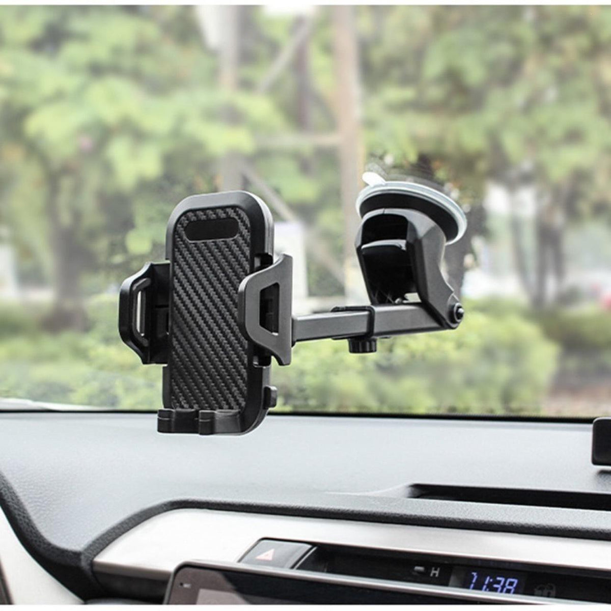Car Mobile Phone Bracket Suction Cup Instrument Panel Air Outlet Navigation Fixed Universal Telescopic Popular Mobile Phone Bracket