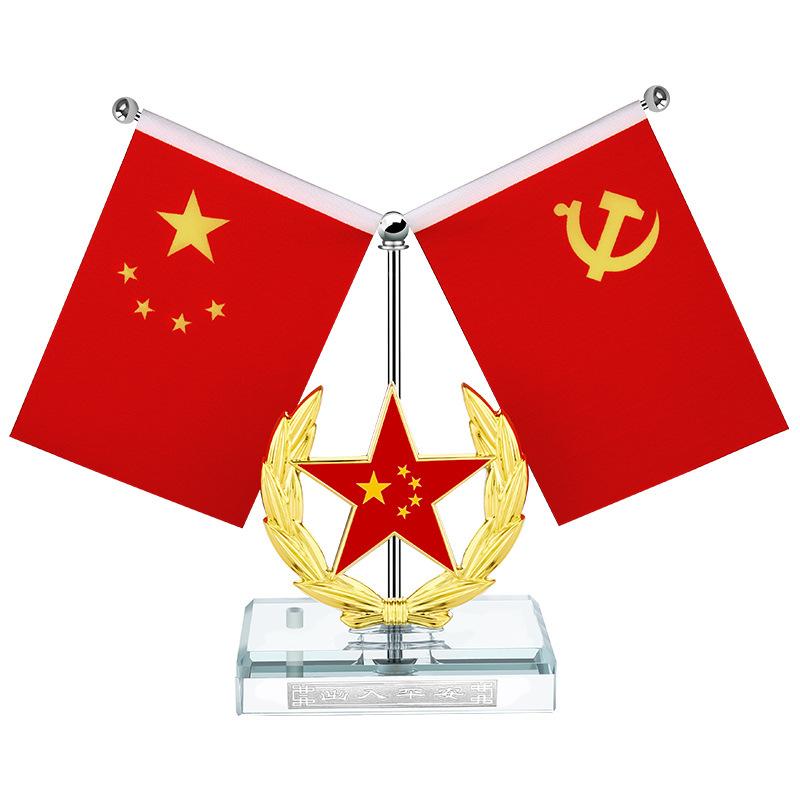Car Flag Decoration Five-Pointed Star Red Flag Small Car Center Console Decoration Men's Car Perfume Seat Party Flag Wholesale