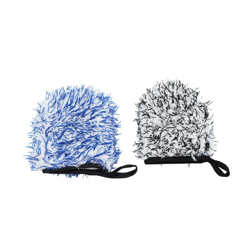 Car Wheel Hub Cleaning Finger Cover Microfiber Thickened Car Cleaning Gloves Strong Absorbent Long Wool Car Wash Cleaning Gloves