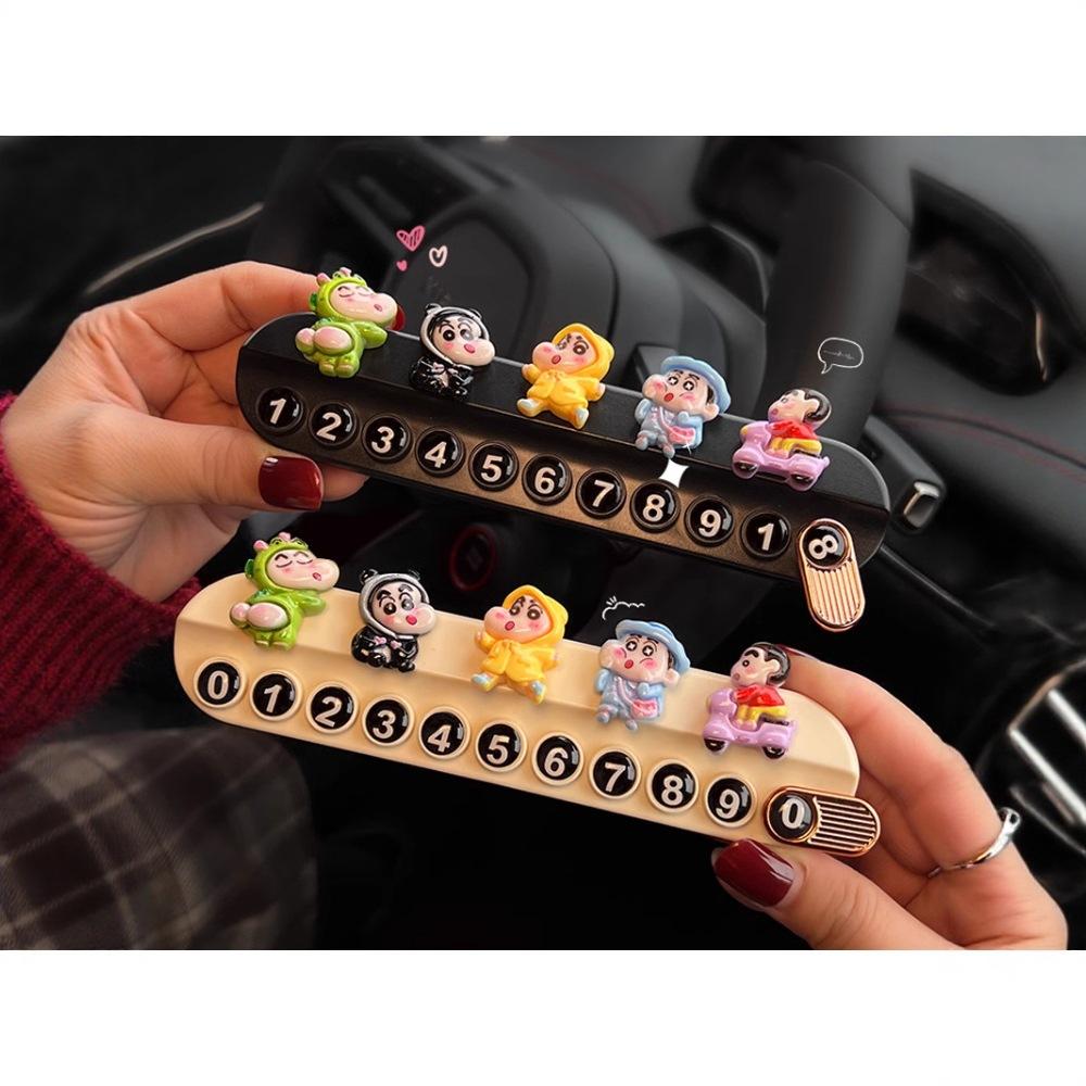 Crayon Xiaoxin Parking Sign Mobile Phone Card Car Phone Number Plate Mobile License Plate Car Phone Number Holder Female
