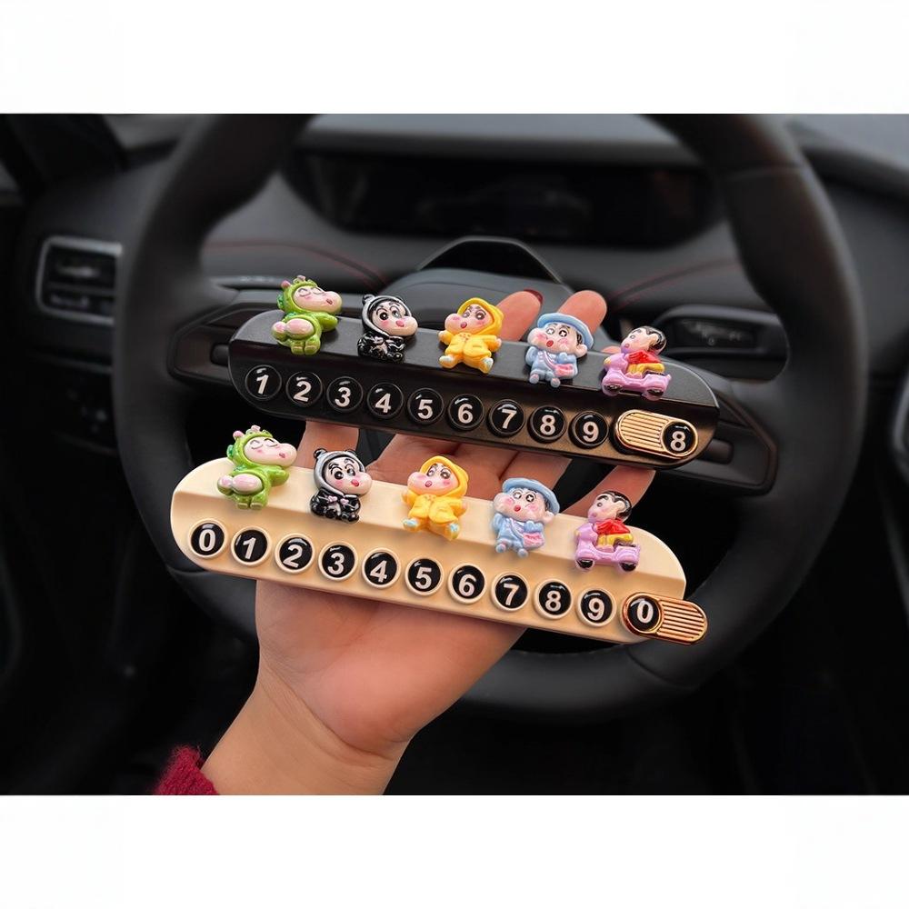 Crayon Xiaoxin Parking Sign Mobile Phone Card Car Phone Number Plate Mobile License Plate Car Phone Number Holder Female