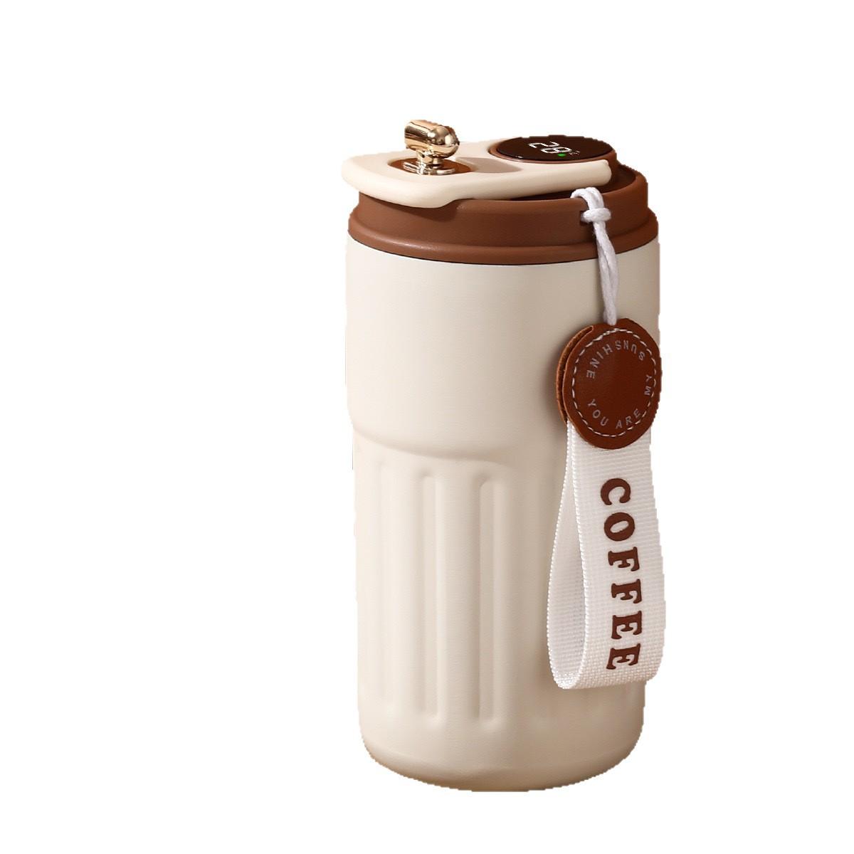 New 316 Stainless Steel Vacuum Cup High-Looking Smart Temperature Coffee Cup Portable Car Portable Double Drinking Cup