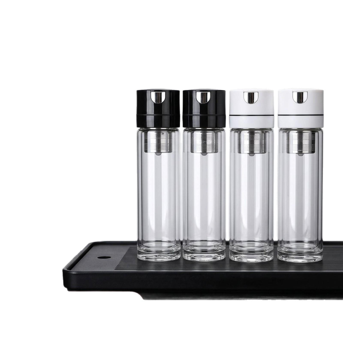 Two-in-One Key Press-Type Glass Anti-Scald Glass Water Cup Men's Double-Layer Tea Cup Car Magnetic Suction Tea Separation
