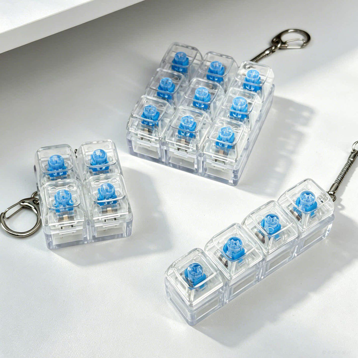 Creative High Transparent Keyboard Key Chain 234569 Decompression Toy Decompression Artifact Transparent Luminous Pendant Gift