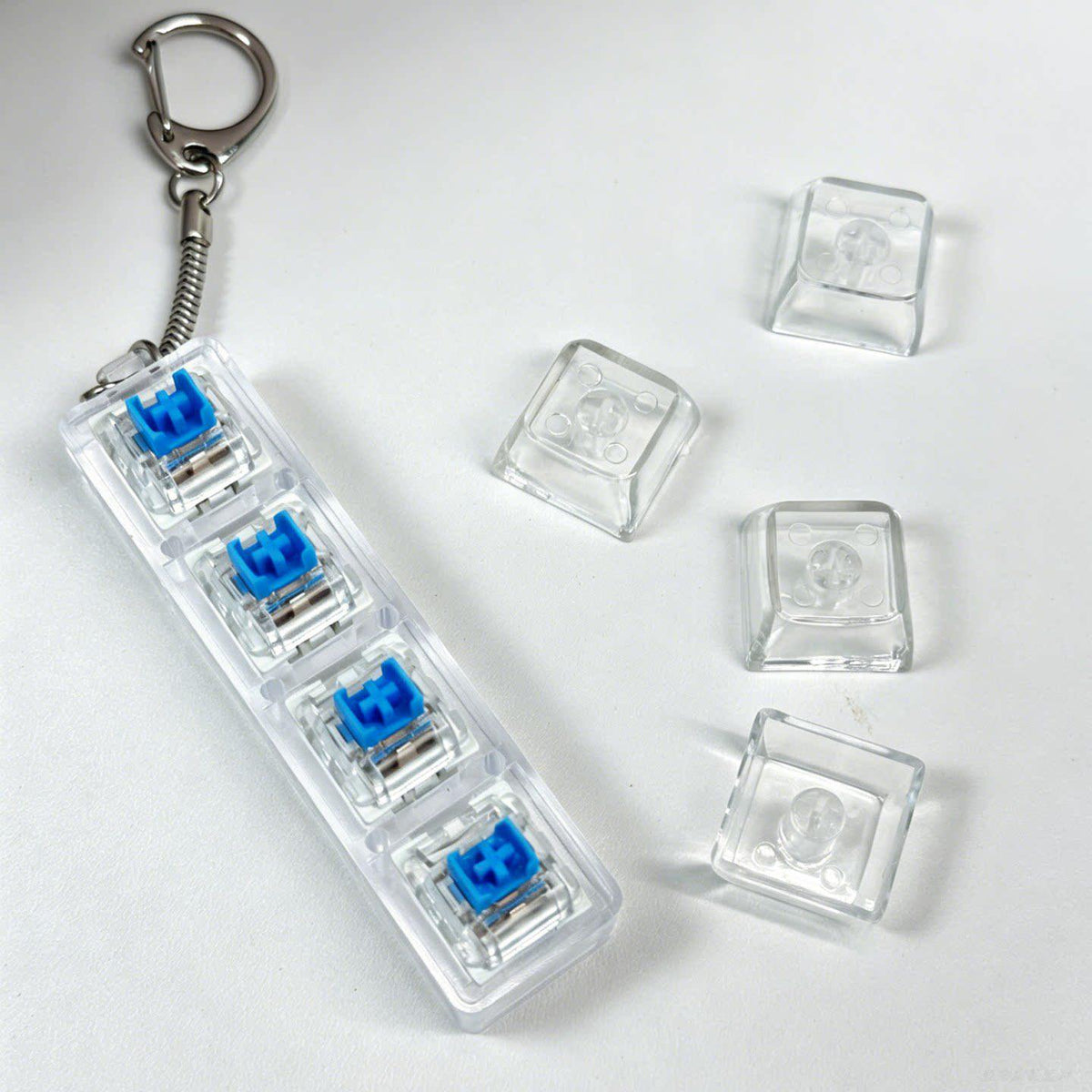 Creative High Transparent Keyboard Key Chain 234569 Decompression Toy Decompression Artifact Transparent Luminous Pendant Gift