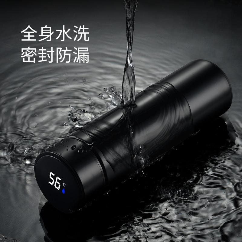 Vacuum Cup Intelligent Temperature Measurement 304 Double-Layer Stainless Steel Water Cup Business Gift Car Cup Wholesale Lettering Logo