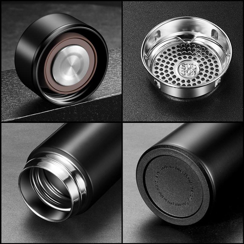 Vacuum Cup Intelligent Temperature Measurement 304 Double-Layer Stainless Steel Water Cup Business Gift Car Cup Wholesale Lettering Logo
