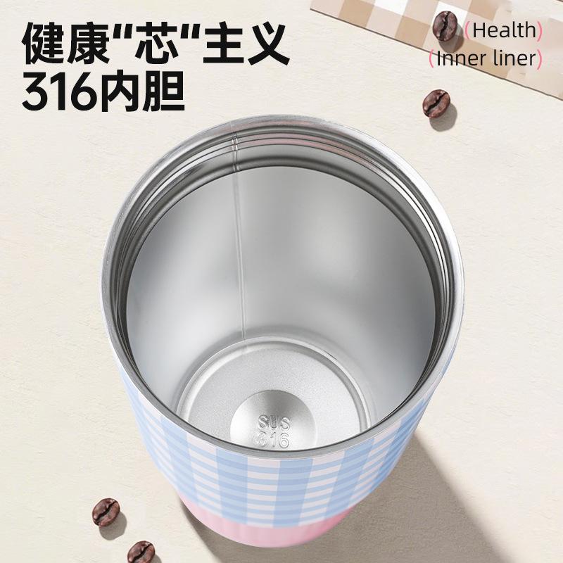 Internet Celebrity 316 Stainless Steel Vacuum Cup Outdoor Handle Cup Portable Car Cup Insulation Cold-Keeping Straw Cup