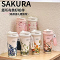 316 Linglan Vacuum Cup Student High-Looking Double Drinking Cup Car Coffee Cup Linglan Flower Straw Horse Year Gift Cup