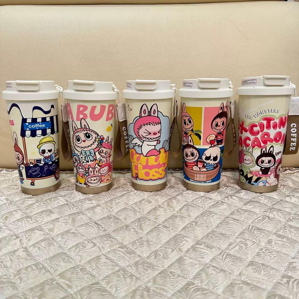 316 Linglan Vacuum Cup Student High-Looking Double Drinking Cup Car Coffee Cup Linglan Flower Straw Horse Year Gift Cup