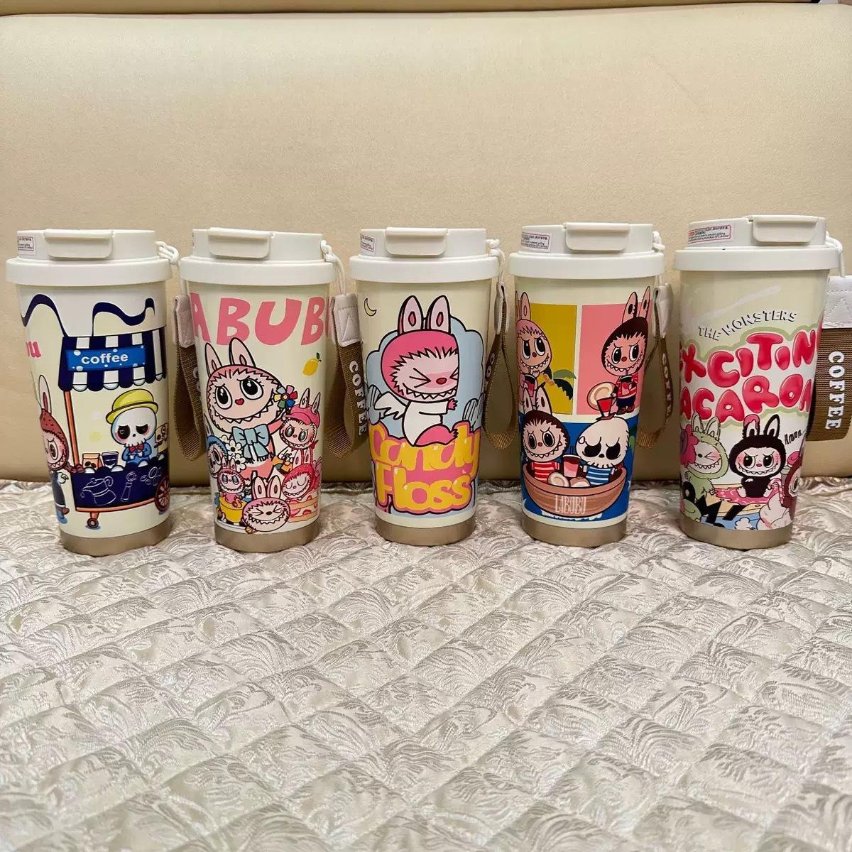 316 Linglan Vacuum Cup Student High-Looking Double Drinking Cup Car Coffee Cup Linglan Flower Straw Horse Year Gift Cup