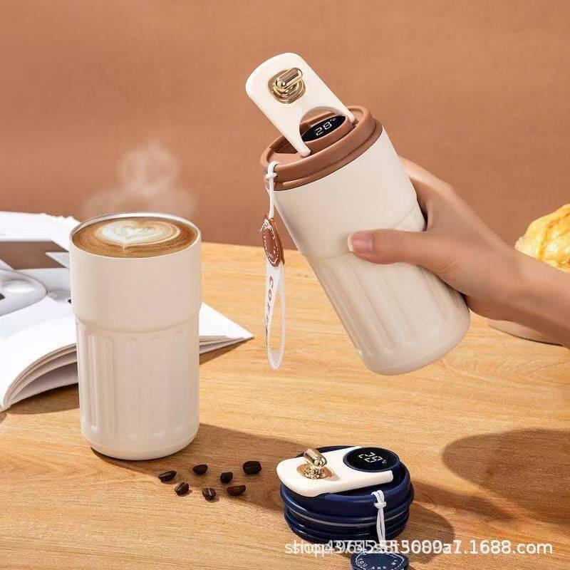 Intelligent Temperature Measuring Vacuum Cup High-Looking 304 Stainless Steel Coffee Cup Portable Car Portable Gift Cup Wholesale