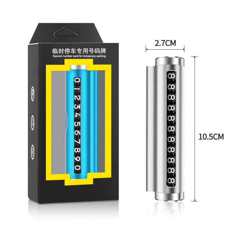 Car Parking Phone Temporary Parking Sign Aluminum Alloy Roller Moving Car Number Plate Creative Metal Moving License Plate