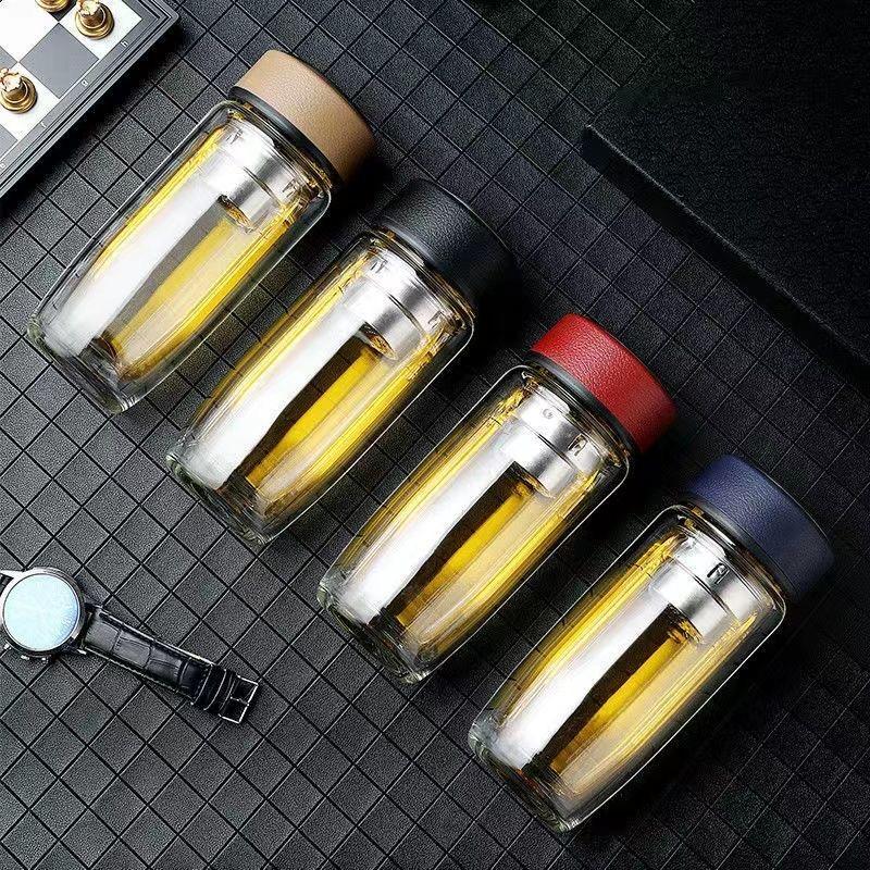 Double-Layer Borosilicate Glass Tea Separation Goose Egg Cup Men's and Women's Business Tea Cup Insulated Car Drinking Cup