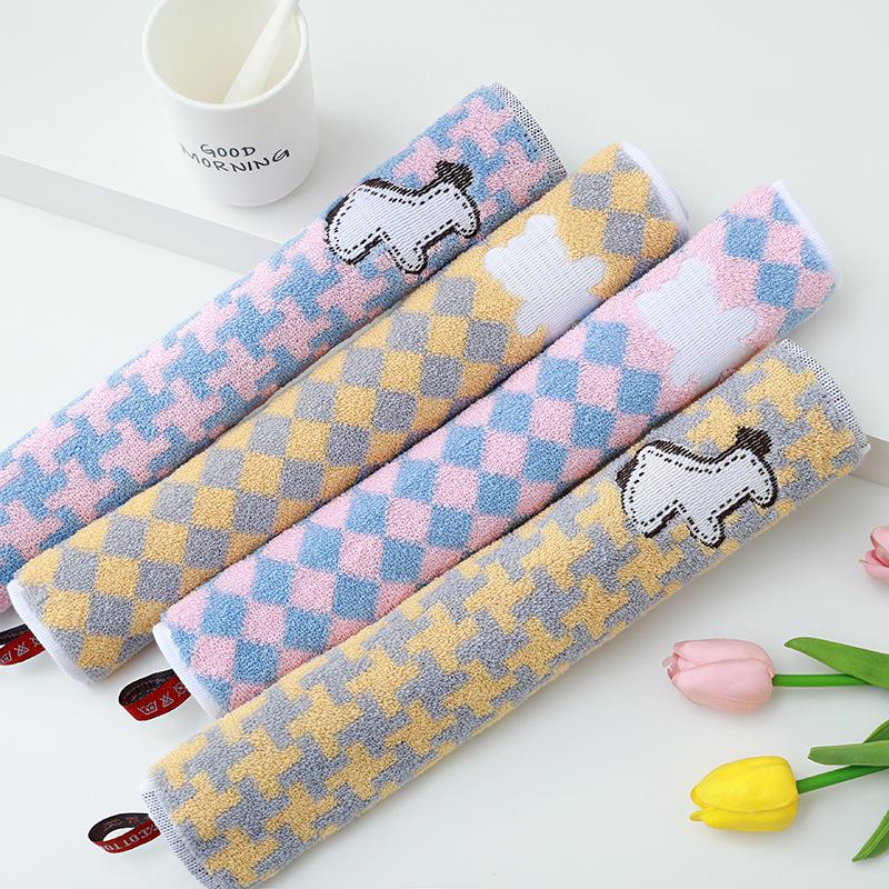 Cotton Square Towel Wholesale Thickened Hanging Face Washing and Hand Wiping Cute Small Towel One-Piece Delivery Gao Yang Cotton Square Towel