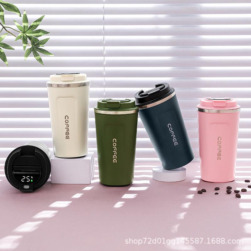 Cross-Border Stainless Steel Double-Layer Vacuum Thermos Cup Car Lid Portable Company Gift Coffee Cup Custom Logo