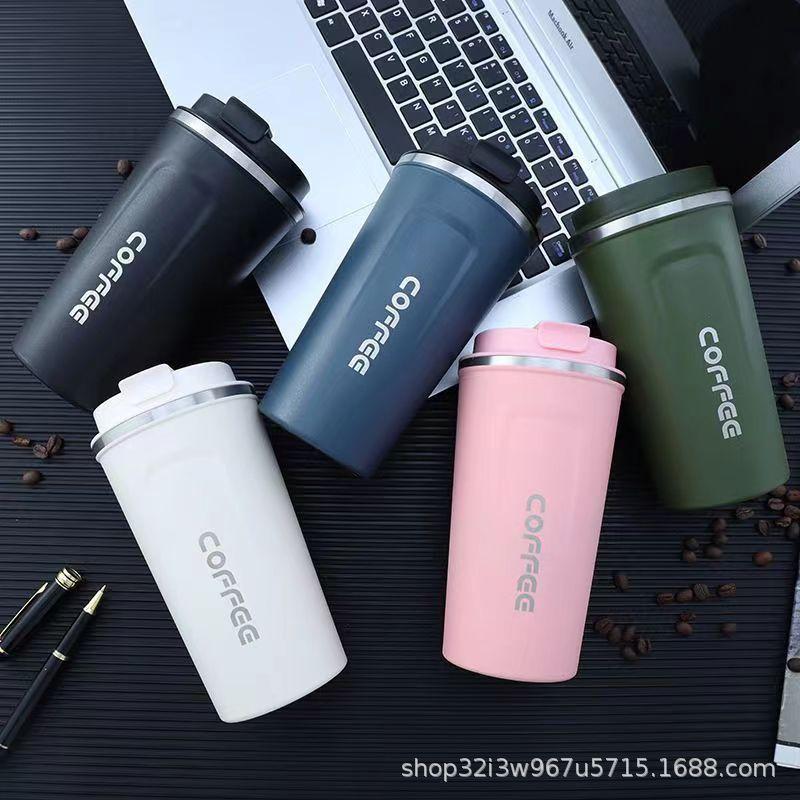 Cross-Border Stainless Steel Double-Layer Vacuum Thermos Cup Car Lid Portable Company Gift Coffee Cup Custom Logo