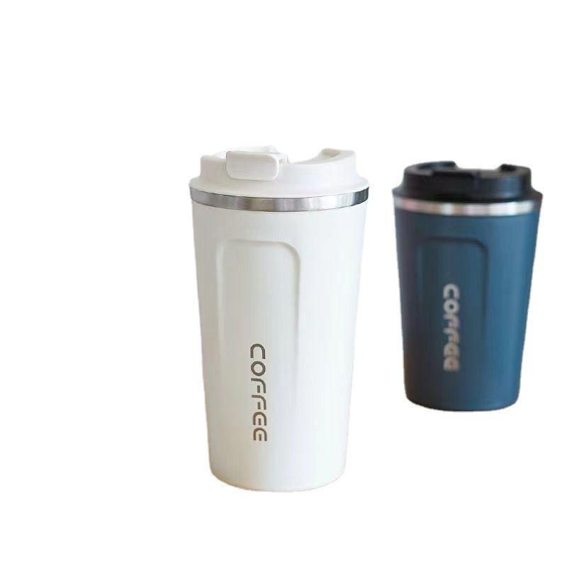 Cross-Border Stainless Steel Double-Layer Vacuum Thermos Cup Car Lid Portable Company Gift Coffee Cup Custom Logo