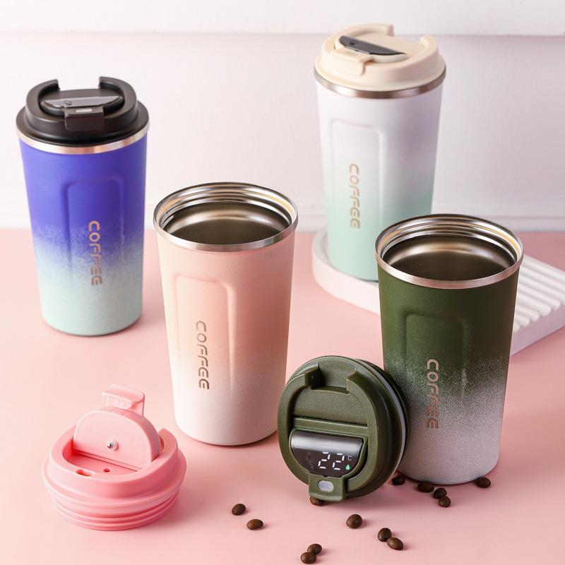 Cross-Border Smart Concave-Convex Cup 304 Stainless Steel Vacuum Cup Car Cup Portable Second Generation Coffee Cup
