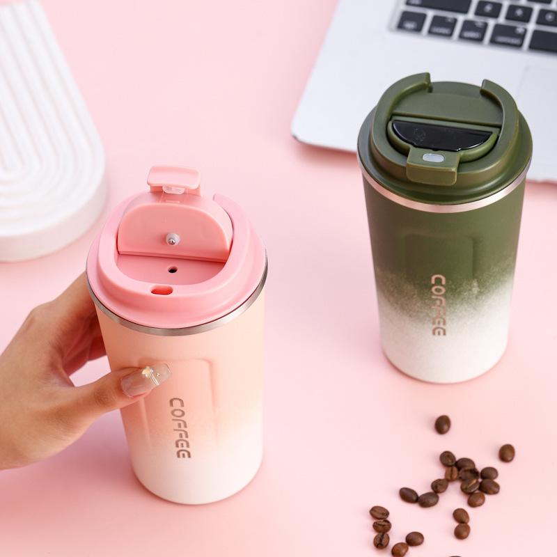 Cross-Border Smart Concave-Convex Cup 304 Stainless Steel Vacuum Cup Car Cup Portable Second Generation Coffee Cup
