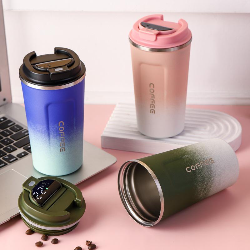 Cross-Border Smart Concave-Convex Cup 304 Stainless Steel Vacuum Cup Car Cup Portable Second Generation Coffee Cup