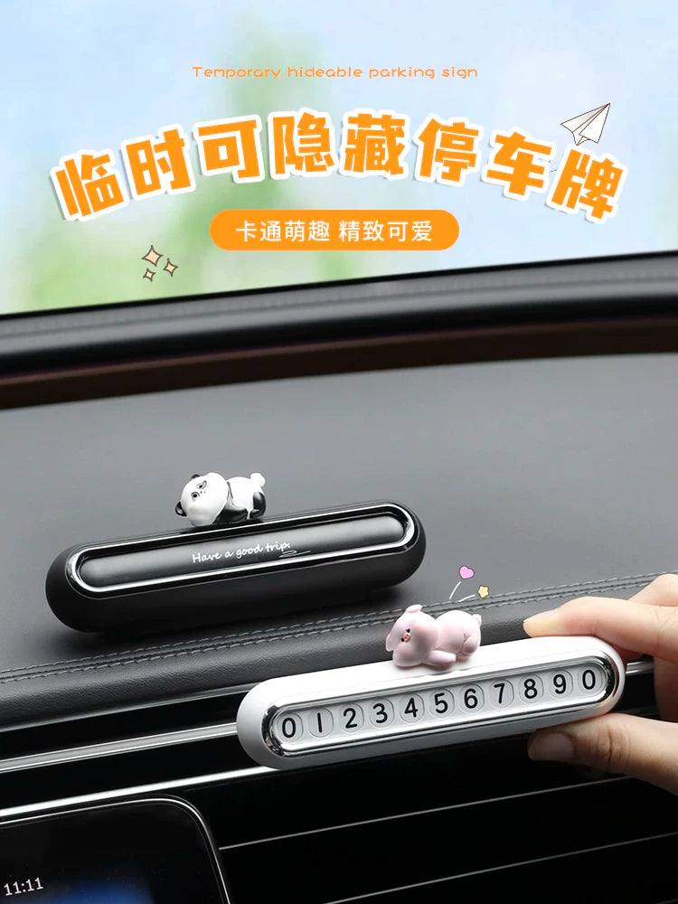 Car Moving Phone Plate Temporary Parking Number Plate Car Cute Hidden Phone Moving License Plate Car Decoration