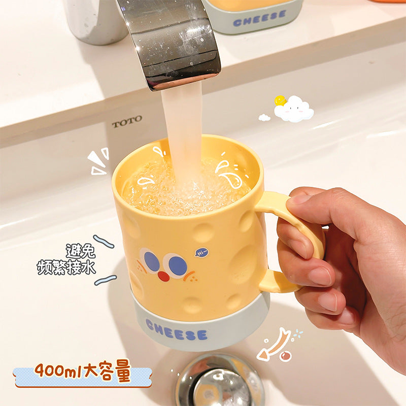 2025 New Cute Cheese Washing Cup, Brushing Cup for Student Dormitory, Couple Mouthwash Cup, Household Toothbrush