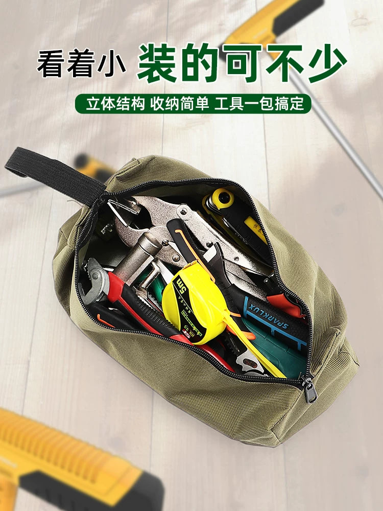 Durable Canvas Thickened Wear-Resistant Multi-Functional Portable Storage Bag for Electrician Maintenance