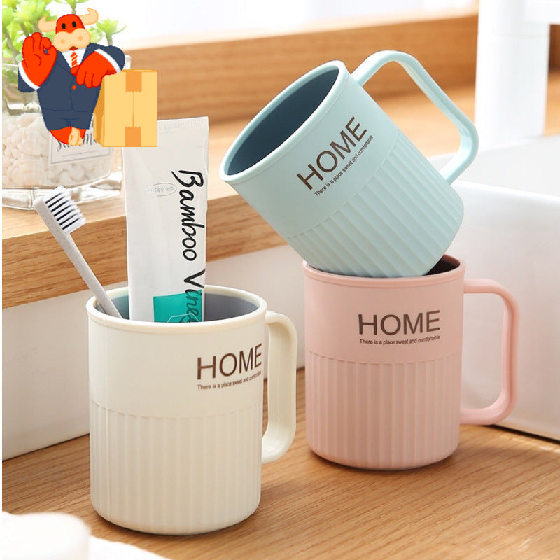 Two-Tone Handled Tooth Cup for Household Use – Simple Brushing and Rinsing Cup