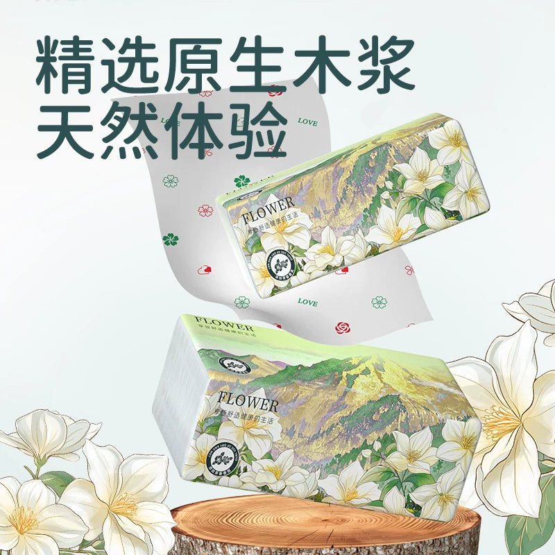 Camellia Fragrant Tissue Large Bag Tissue Full Box Affordable Toilet Paper Household Kitchen Hand Towel Paper Napkin Paper Drawer