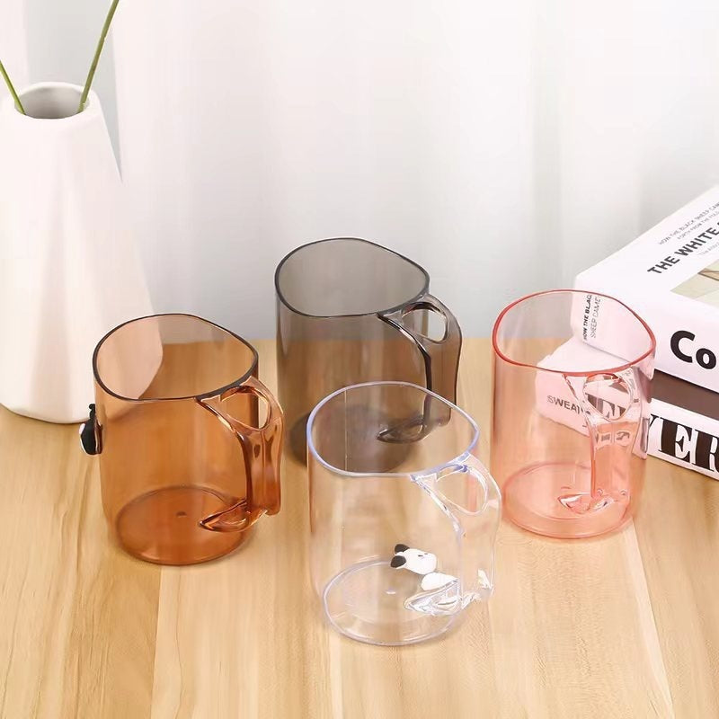 Household Simple Transparent Mouthwash Cup - Toothbrush Couple Cup & Storage Box for Brushing and Rinsing