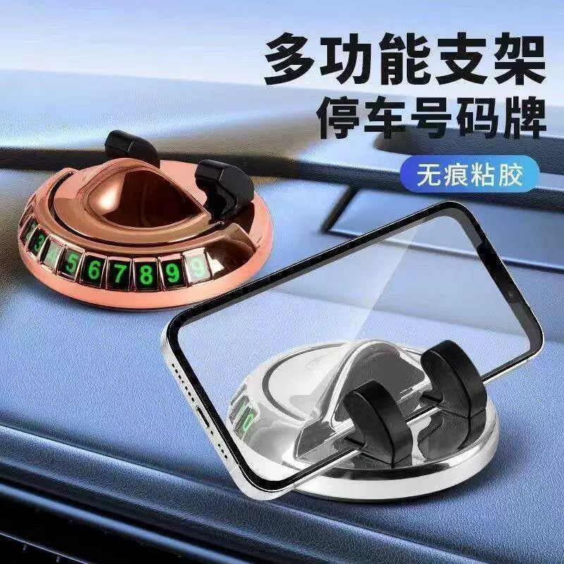 2026 New Car Mobile Phone Navigation High Temperature Resistant Anti-Shake Bracket Rotatable Temporary Parking Sign Center Console Decoration
