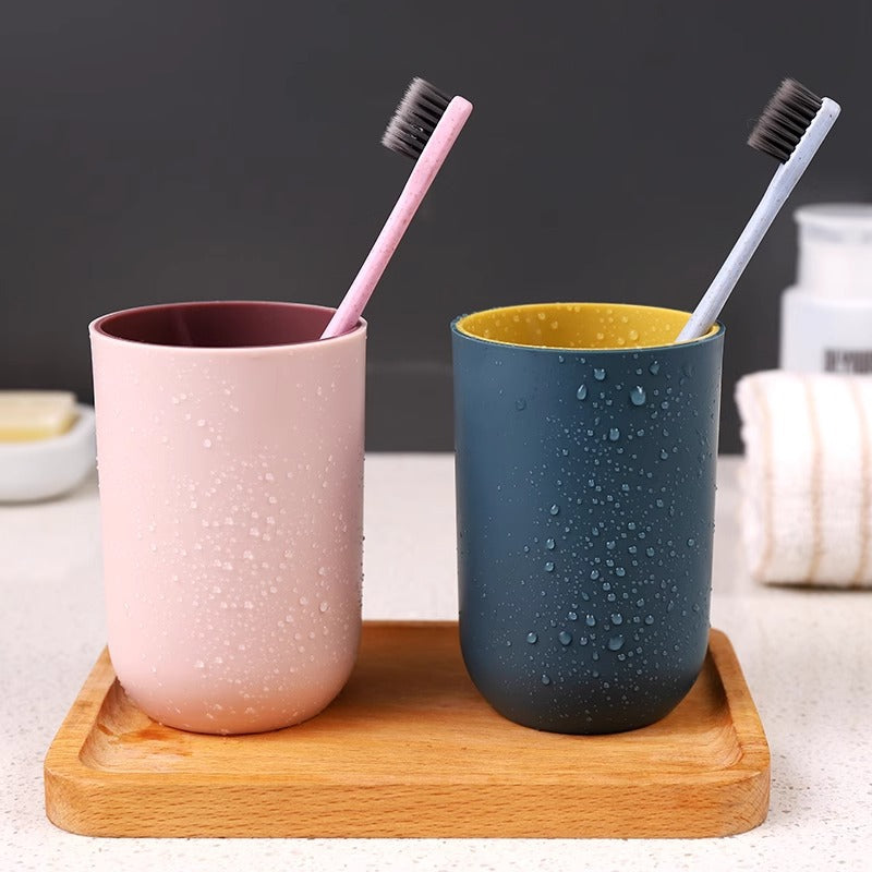 Contemporary Minimalist Two-Tone Mouthwash Cup – Creative Household Water Cup and Toothbrush Cup, Thickened Plain Rinse Cup