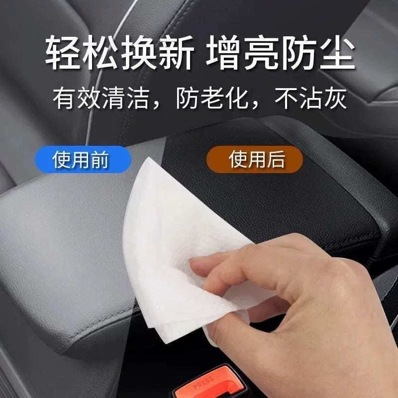 Car Interior Leather Care Cleaning Wet Tissue Car Wipes Car Washing Tools Leather Box Wiping Suitable
