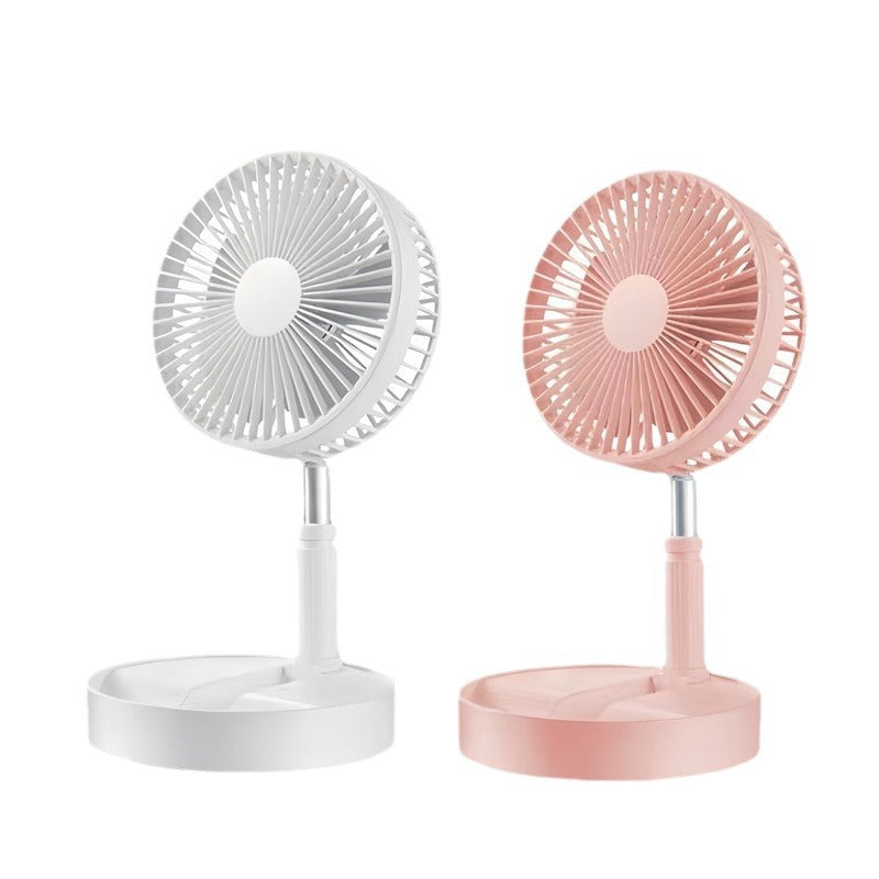 USB Charging Portable Folding Trolley Retractable Floor Small Fan Home Student Dormitory Desktop Mini Storage