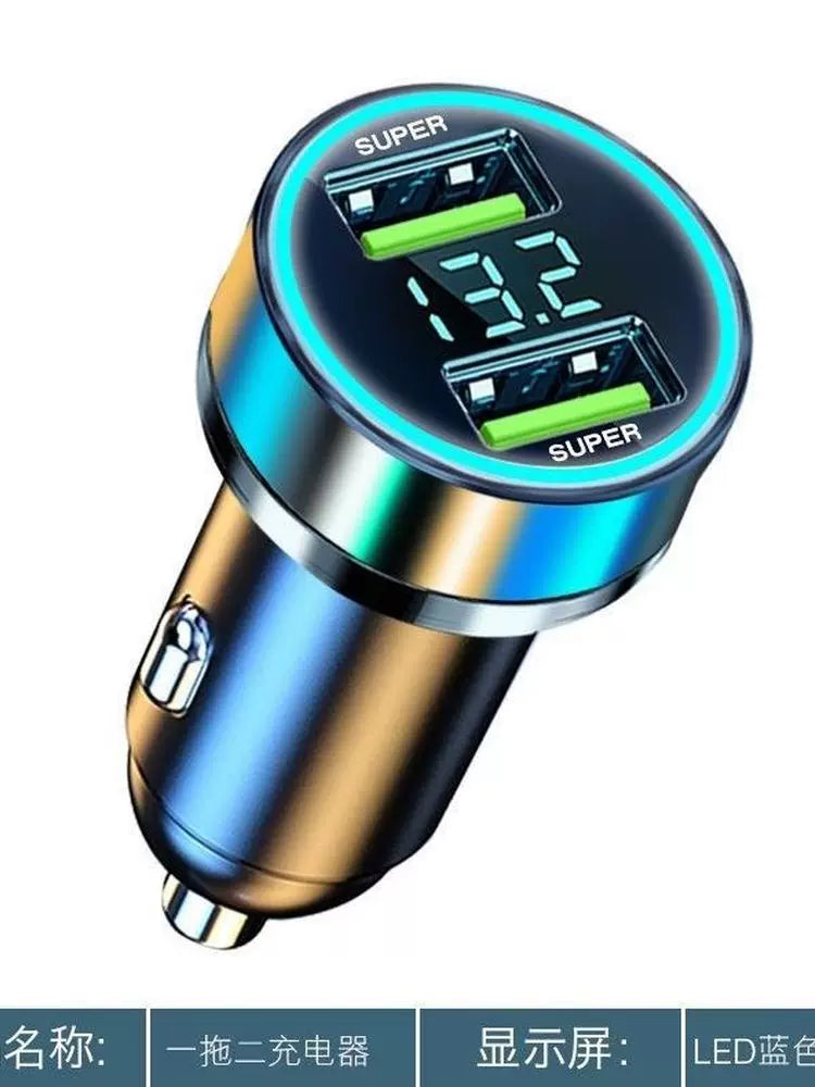 Super Fast Charging Car Charger Dual Port 240W Car Cigarette Lighter One for Two Conversion Plug Mobile Phone Fast Charging Head
