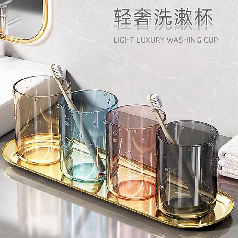 Japanese Transparent Mouthwash Cup for Household, Couples, Men & Women - Light Luxury High-Aesthetic Dental Rinse Toothbrush Cup