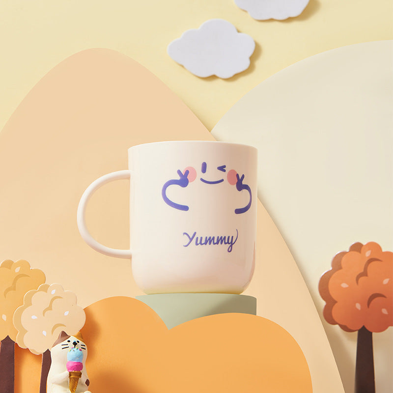 Cute Cartoon Mouthwash Cup Tooth Cup Smiley Face Children Student Dormitory Cup Tooth Cup Heat Transfer Printing Wholesale