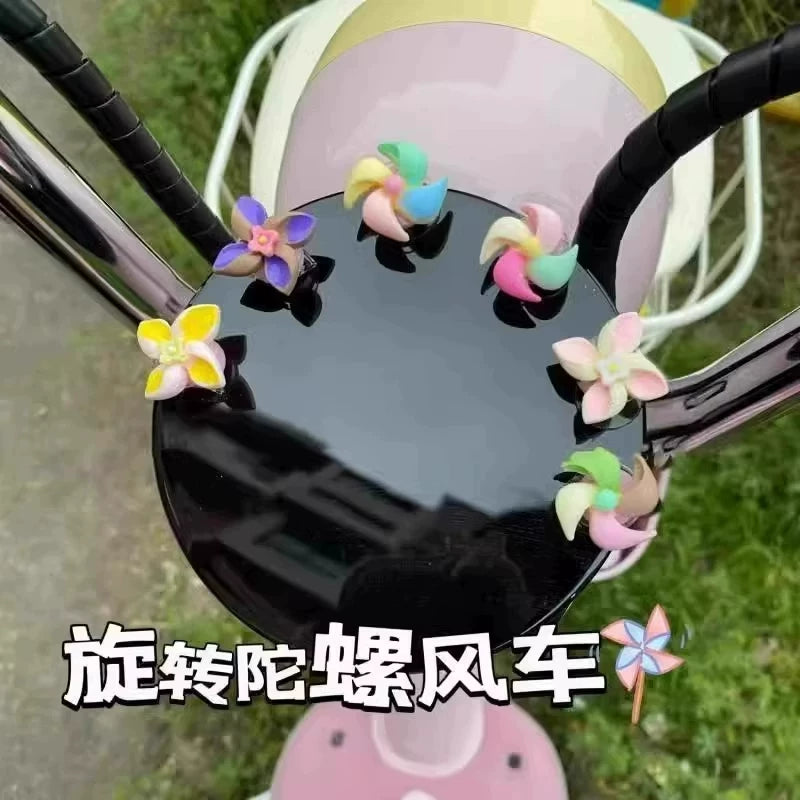 Electric Car Mini Windmill Decoration Motorcycle Bicycle Healing Series Car Decoration Small Accessories Cute