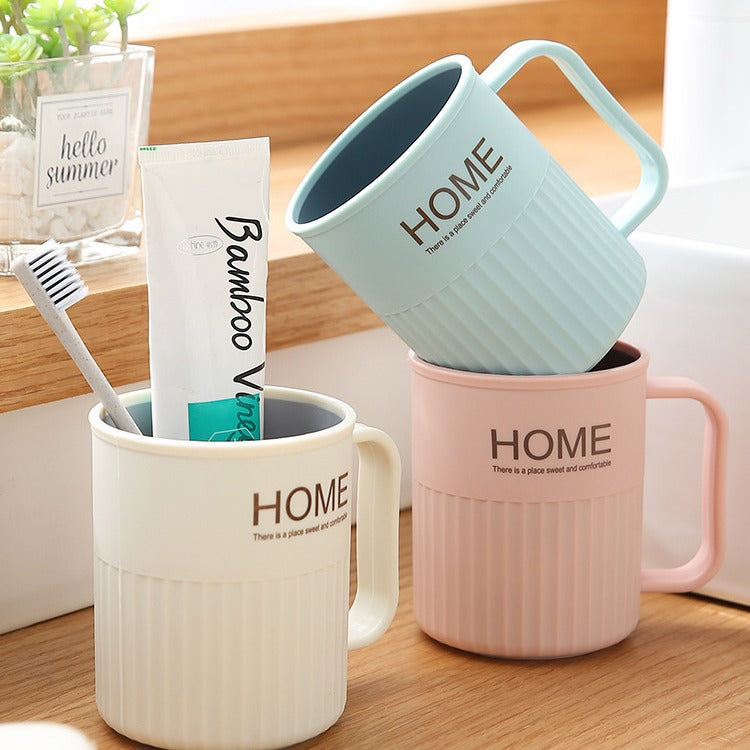 Nordic Two-Color Handle Multi-Functional Plastic Bathroom Toothbrush Holder Mouthwash Cup, Couple Wash Cup for Household Toothbrush, Online Celebrity Style