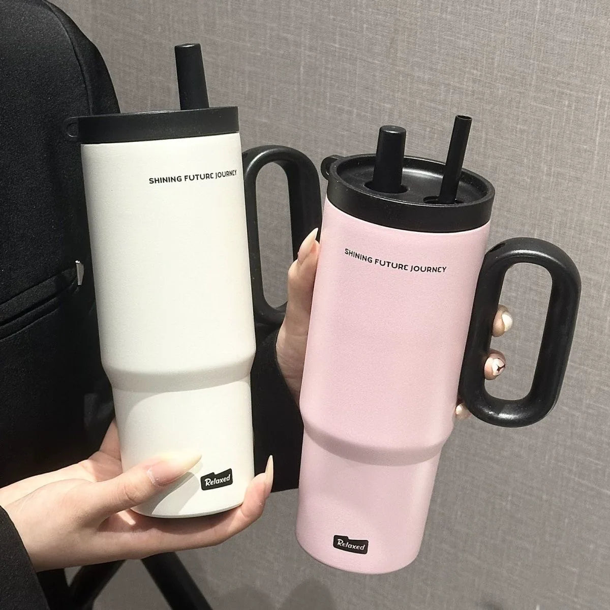 Summer Car Ice Cream Cup Large Capacity Tea Leak Vacuum Cup 316 Cold-Keeping Straw Cup Portable Water Cup for Male and Female Students