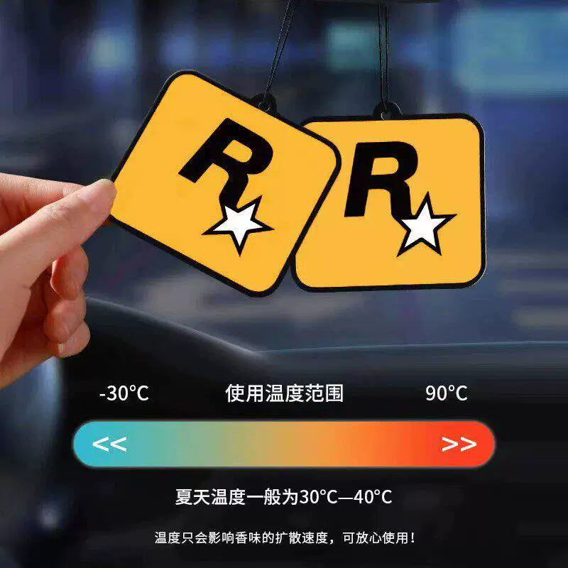 Car Aromatherapy Pendant Deodorant Long-Lasting Fragrance Car Interior Lanyard Supplies Letter R Star Square Fragrance Piece