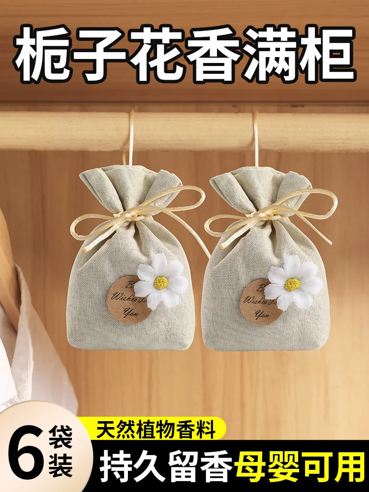 Gardenia Aromatherapy Sachet Wardrobe Long-Lasting Fragrance Deodorant Artifact Fragrance Cleaning Sachet Wardrobe Advanced Clothing for Car