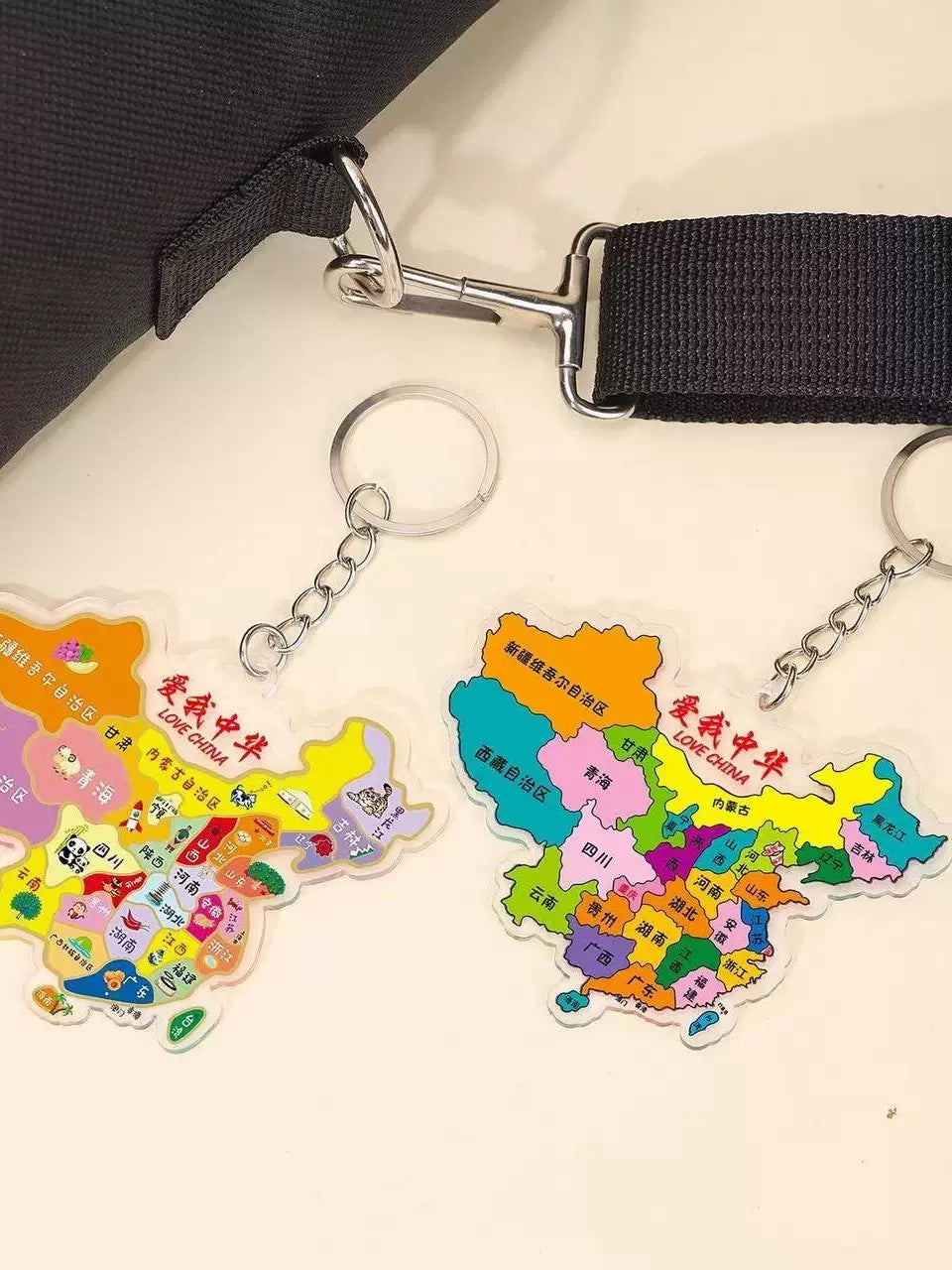 Elementary School Student Schoolbag Chinese Map Pendant Gift Keychain Ornaments Acrylic Creative Small Gift