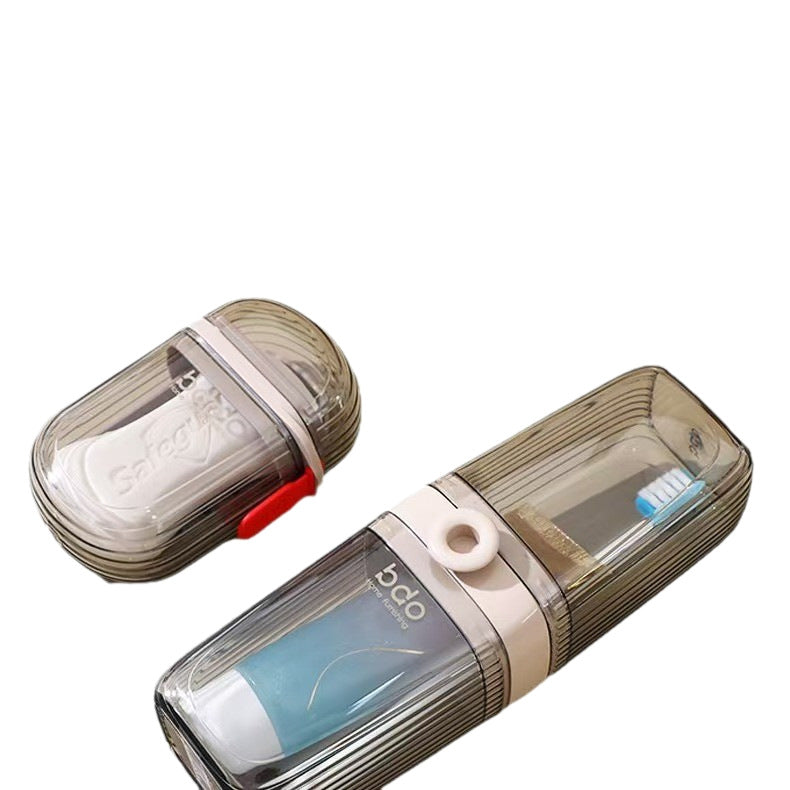 Stylish Soap Box Set, Portable Travel Soap Case with Mouthwash Cup, Wash Cup, Toothbrush Holder and Mouthwash Cup